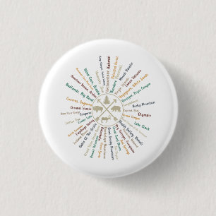 63 National Parks Map geeft US Park Campin Ronde Button 3,2 Cm