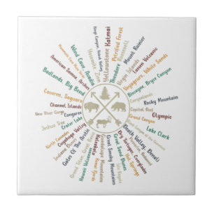 63 National Parks Map geeft US Park  Campin Tegeltje