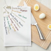 63 National Parks Map geeft US Park  Campin Theedoek (Quarter Fold)