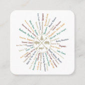 63 National Parks Map geeft US Park  Campin Vierkante Visitekaartje (Voorkant)