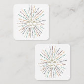 63 National Parks Map geeft US Park  Campin Vierkante Visitekaartje (Voorkant / Achterkant)