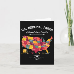 63 National Parks Map US Park Retro Campin Kaart