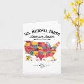 63 National Parks Map US Park Retro Campin Kaart (Gele Bloem)
