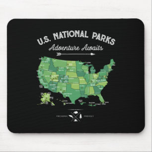 63 Nationale Parken Kaart Us Park Retro Vintage Ka Muismat