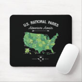 63 Nationale Parken Kaart Us Park Retro Vintage Ka Muismat (Met muis)