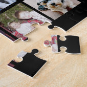 63 Square Photo Collage Grid met tekst - zwart Legpuzzel (Zijkant)