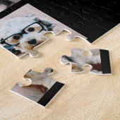 63 Square Photo Collage Grid met tekst - zwart Legpuzzel (Zijkant)