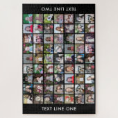 63 Square Photo Collage Grid met tekst - zwart Legpuzzel (Verticaal)