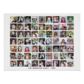 63 Square Photo Collage Grid met tekst - zwart Perfect Poster (Voorkant)