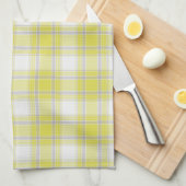 63 Tartan Pset Yellow, Grijs & Wit nr. Theedoek (Quarter Fold)