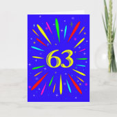 63e 'Birthday Explosion'-Kaart Kaart (Voorkant)