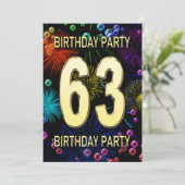 63e 'Birthday Party'-belletjes voor het vuurwerk Kaart (Staand voorkant)