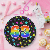 63e evenement: Vet, Fun, kleurrijke regenboog 63 Papieren Bordje (Feest)