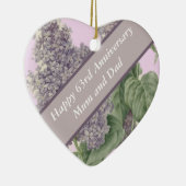 63e Jubileum Lila Hartvormig Keramisch Ornament (Rechts)