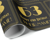 63e verjaardag ~ Art Deco geïnspireerd look "63",  Cadeaupapier (Rol Hoek)