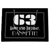 63e verjaardag ~ Art Deco geïnspireerd look "63" + Groot Cadeauzakje (Voorkant)