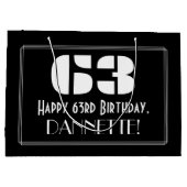 63e verjaardag ~ Art Deco geïnspireerd look "63" + Groot Cadeauzakje (Achterkant)