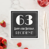 63e verjaardag ~ Art Deco geïnspireerd look "63",  Servet (Insitu)