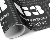 63e verjaardag: Art Deco Geïnspireerde look "63" e Cadeaupapier (Rol Hoek)