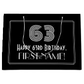 63e verjaardag — Art Deco Geïnspireerde look "63"  Groot Cadeauzakje (Voorkant)