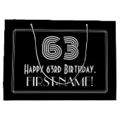 63e verjaardag — Art Deco Geïnspireerde look "63"  Groot Cadeauzakje (Achterkant)