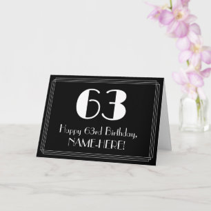 63e verjaardag ~ Art Deco Geïnspireerde look "63", Kaart