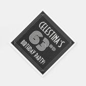 63e verjaardag: Art Deco Style + aangepaste naam Servet (Hoek)