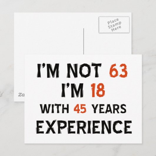 63e verjaardag design briefkaart (Voorkant / Achterkant)