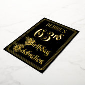 63e verjaardag — Fancy script en aangepaste naam Folie Uitnodiging (Gedraaid)