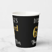 63e verjaardag — Fancy script, Faux Gold look Papieren Bekers (Links)
