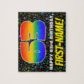 63e verjaardag — Fun, Colorful Music Symbols & "63 Legpuzzel (Verticaal)