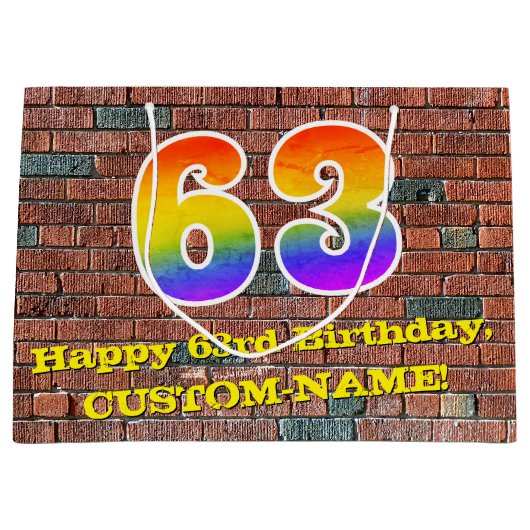 63e verjaardag: Fun, door graffiti geïnspireerde r Groot Cadeauzakje (Voorkant)