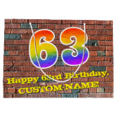 63e verjaardag: Fun, door graffiti geïnspireerde r Groot Cadeauzakje (Achterkant)