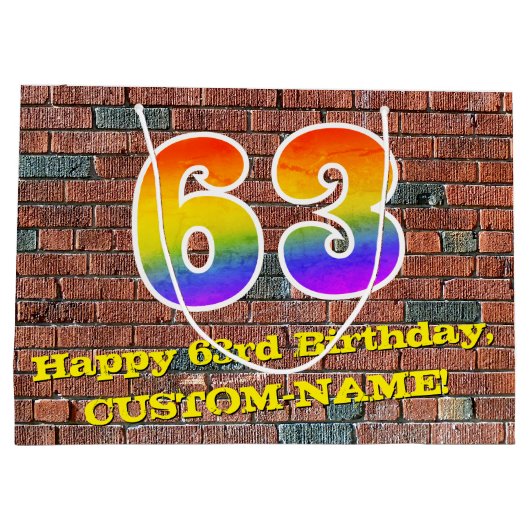 63e verjaardag: Fun, door graffiti geïnspireerde r Groot Cadeauzakje (Achterkant)