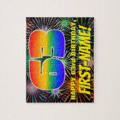 63e verjaardag: Fun, kleurrijk gevuurwerk Legpuzzel (Verticaal)