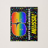 63e verjaardag - Fun, kleurrijk Star Field Pattern Legpuzzel (Verticaal)