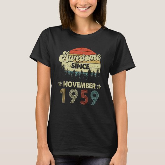 63e verjaardag Geweldige sinds november 1959 63 ja T-shirt (Voorkant)