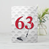 63e verjaardag golf thema feest kaart (Staand voorkant)