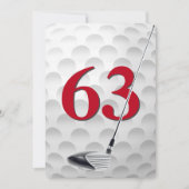 63e verjaardag golf thema feest kaart (Voorkant)