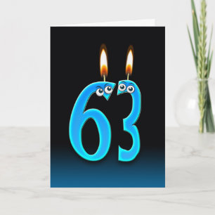 63e verjaardag kaarsen kaart
