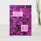 63e verjaardag Kaart roze patroon (Voorkant)