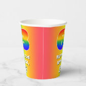 63e verjaardag: kleurrijk, vun regenboogpatroon #  papieren bekers (Rechts)