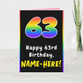 63e verjaardag: kleurrijke regenboog # 63, aangepa kaart (Voorkant)