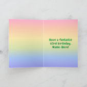 63e verjaardag: kleurrijke regenboog # 63, aangepa kaart (Binnen)