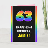 63e verjaardag: kleurrijke regenboog # 63, aangepa kaart (Voorkant)