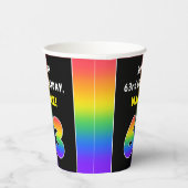 63e verjaardag: kleurrijke regenboog # 63, aangepa papieren bekers (Rechts)