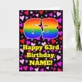 63e Verjaardag: Liefhebbende Harten Patroon, Regen Kaart (Voorkant)