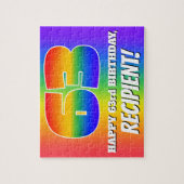 63e verjaardag - Meerkleurig regenboogpatroon "63" Legpuzzel (Verticaal)