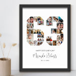 63e verjaardag nummer 63 aangepaste fotocollage poster<br><div class="desc">Vier 63ste verjaardag met dit gepersonaliseerde nummer 63 fotocollage poster. Dit aanpasbare geschenk is ook perfect voor trouwdag. Het is een geweldige manier om waardevolle herinneringen van je bruiloft en getrouwd leven weer te geven. Het poster bevat een collage van foto's die die speciale momenten vastleggen, en het kan worden...</div>