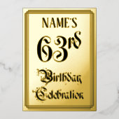 63e verjaardag Partij — Legant Manuscript + de Naa Folie Uitnodiging (Voorkant)